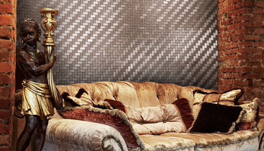 Neelnox creates a textual masterpiece - stainless steel wall tiles or mosaics.