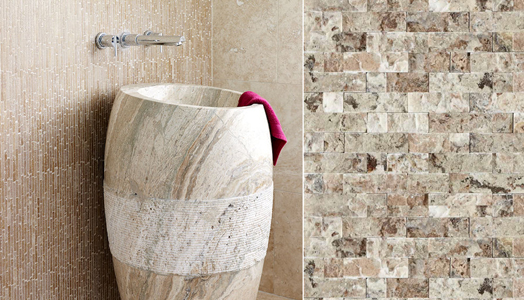  Picasso-honed filled split-face Cosmo Basin Travertine from Mandarin Stone