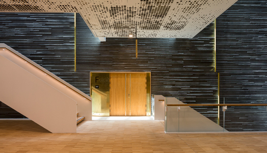 lobby area of concert hall at Malmo, Sweden