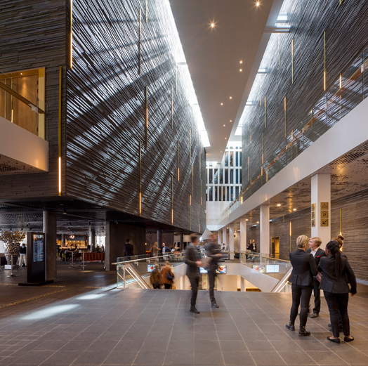 lobby area of new concert hall at Malmo, Sweden