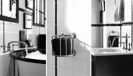 Black & white classic themed bathroom