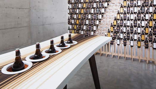 organically design craft beer tasting table
