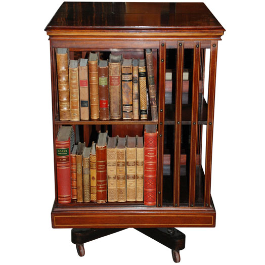 antique Edwardian revolving bookshelf