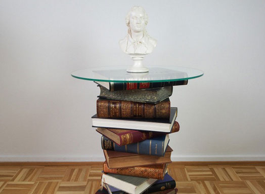 books as table base