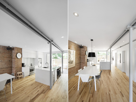 dining area and kitchen in open plan layout
