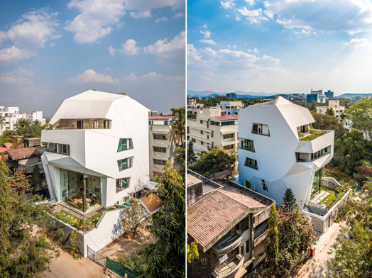 Origami house in Pune by Sanjay Puri Architects