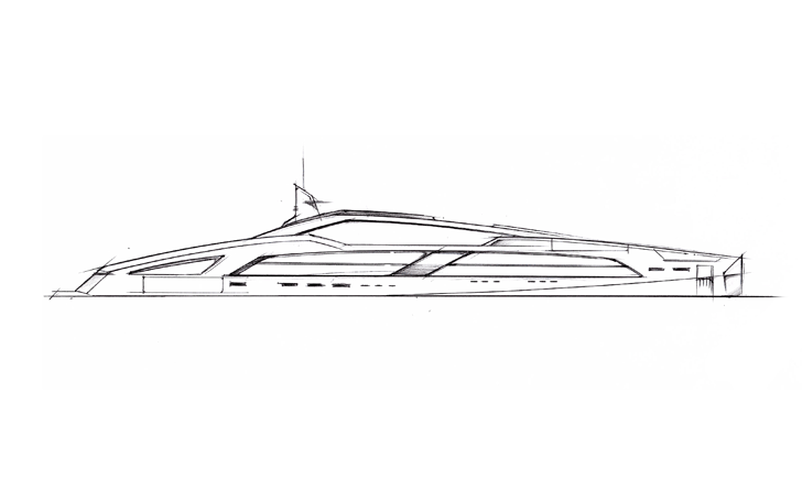 Aqueous 120 superyacht - sketches