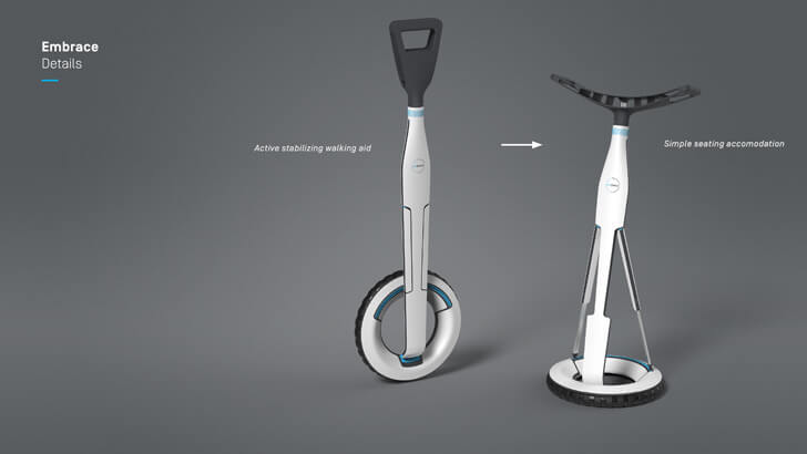 Embrace - walking aid by Carlos Schreib - details
