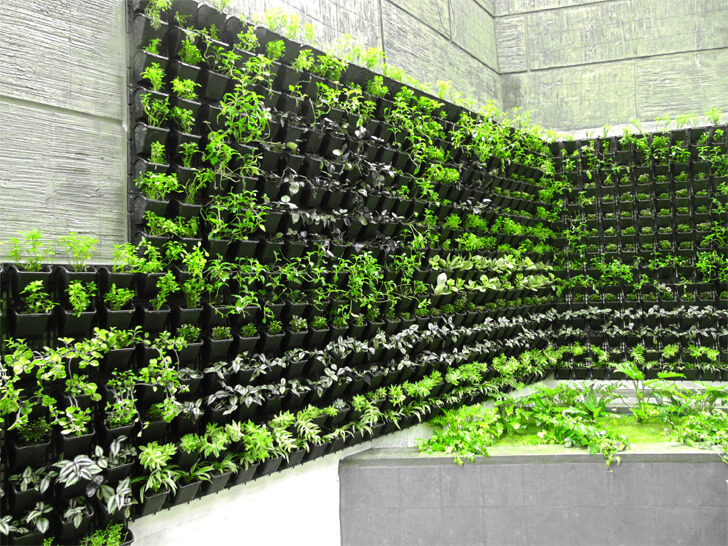 landscaped wall