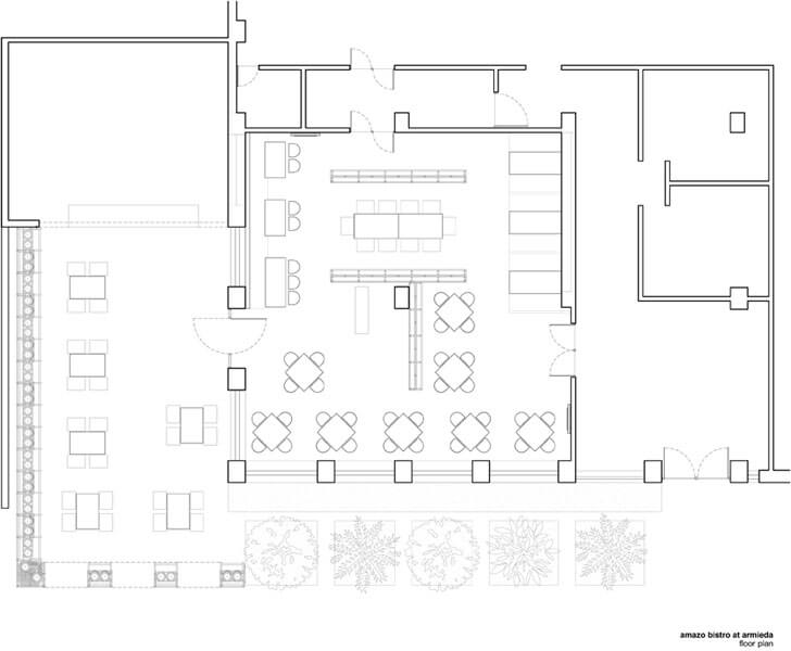 “plan amazo restaurant banduk smith architects indiaartndesign”