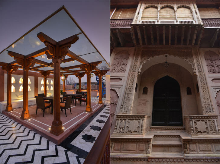 traditional architecture vs contemporary intervention- haveli dharampura