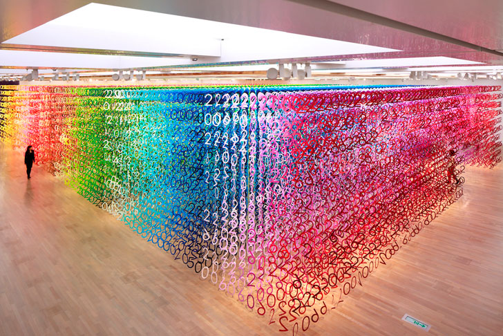 "100 colours national art centre tokyo forest of numbers emmanuelle moureaux indiaartndesign"