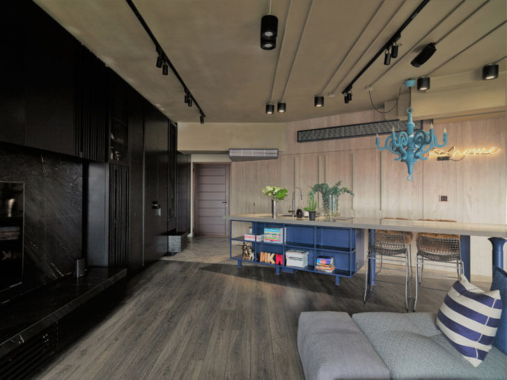"ganna design residence black wooden panelling indiaartndesign"