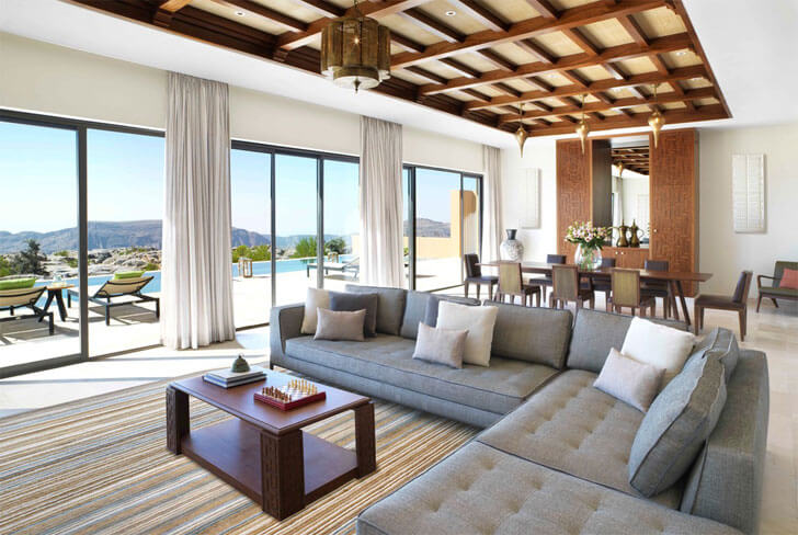 "villa living room Atelier Pod Anantara Jabal Akhdar Resort indiaartndesign"