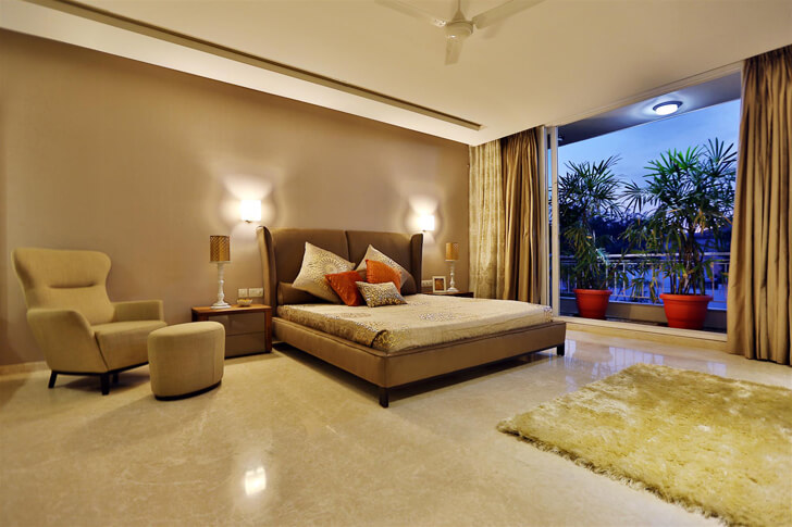 "spacious bedroom TCS Architects indiaartndesign"