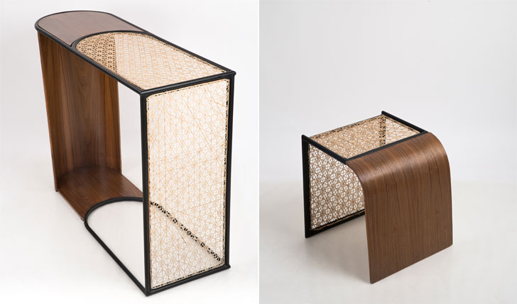 "Gingham series studio wood milan design week indiaartndesign"