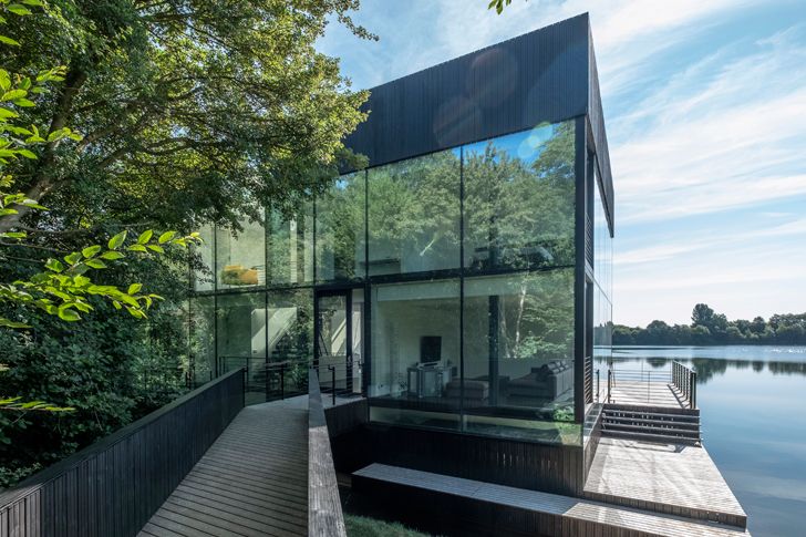 "side view glass villa on the lake mecanoo indiaartndesign"