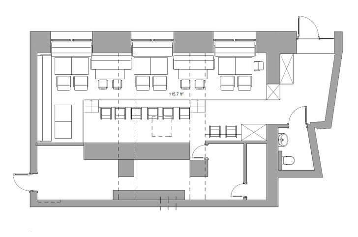"layout plan K16 cafe allartsdesign indiaartndesign"