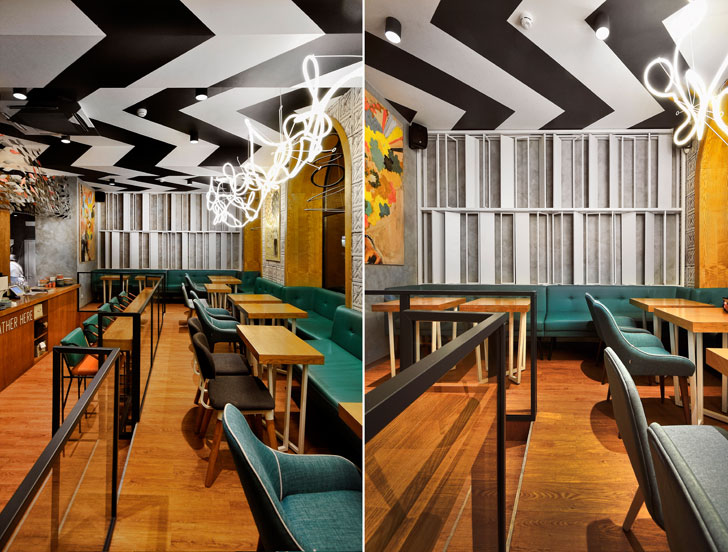 "Z ceiling pattern K16 cafe allartsdesign indiaartndesign"