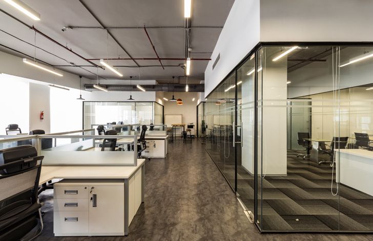 "glass partitions NGK office N cube indiaartndesign"