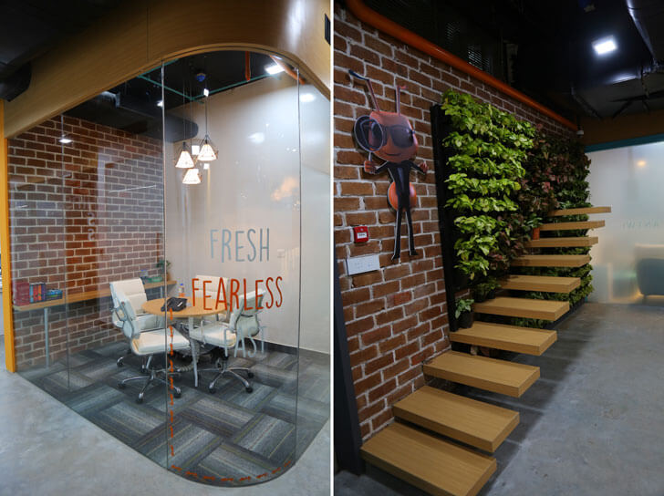 "green wall antworks office vision architects indiaartndesign"
