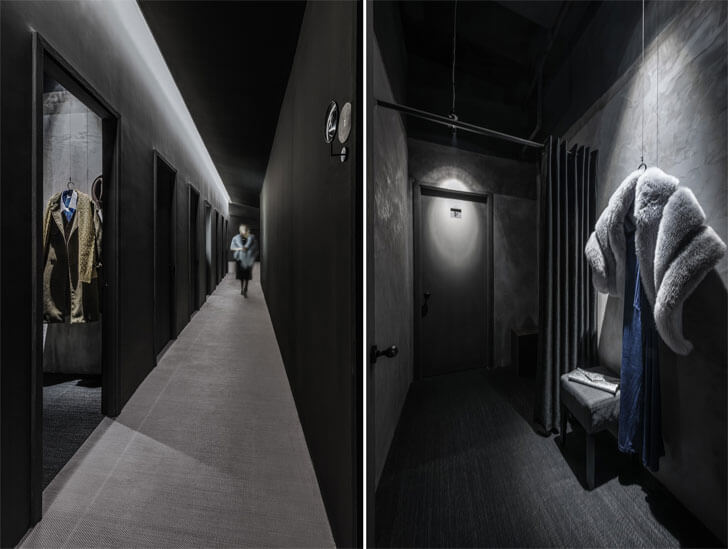 "corridor and green room interiors Jian li ju theatre MDO indiaartndesign"