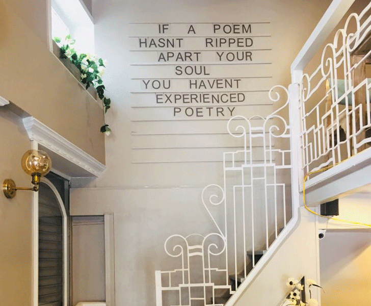 "staircase kalaghoda poetry restaurants swati shah designs indiaartndesign"