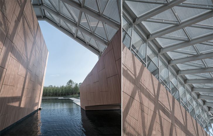 "canopy details Guofeng Library Dalian Lacime Architects indiaartndesign"