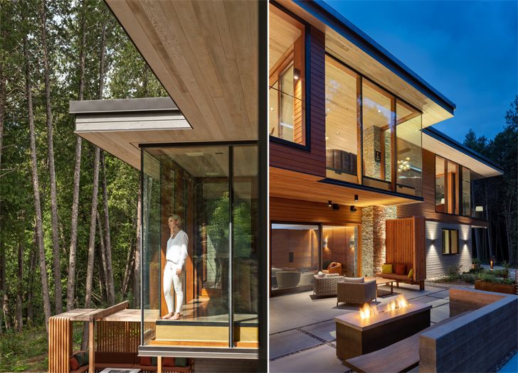 "cantilevered living area petaluma house Trevor McIvor Architect indiaartndesign"