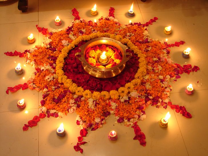 "floral rangoli traditional touch diwali celebration indiaartnesign"