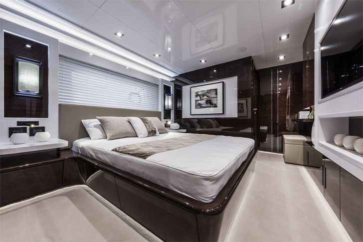 "guest cabin pearl 95 yacht interiors kelly hoppen indiaartndesign"