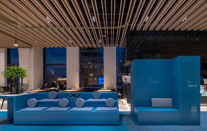 "casual seating lobby The Place Taipei Mecanoo Architects indiaartndesign"