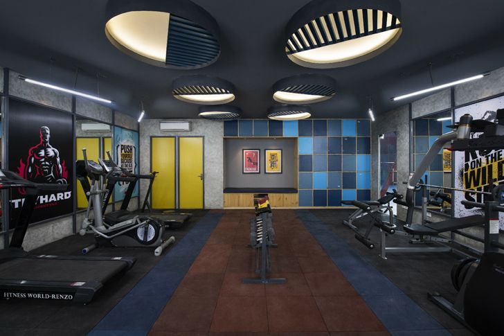 "gym colour court noida spaces architects ka indiaartndesign"
