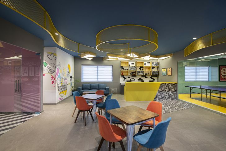 "lounge area colour court noida spaces architects ka indiaartndesign"