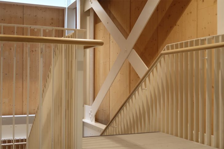 "exposed structure and cross laminated timber TLB nottingham university indiaartndesign"