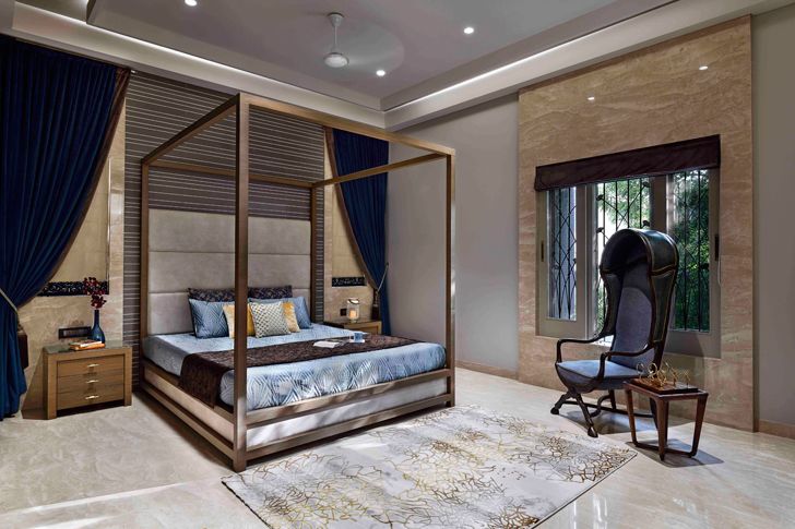 "elegantly styled bedroom chennai residence HS Desiigns indiaartndesign"