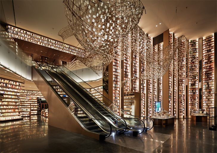 "escalators bookstore YJY Maike Flagship Xian Tomoko Ikegai indiaartndesign"
