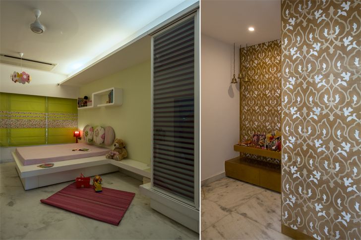 "kids room and mandir udaipur residence Design inc architects indiaartndesign"