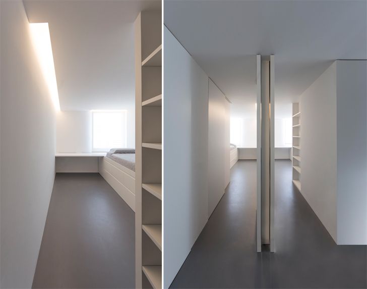 "corridor with bookshelves the fourth room fran silvestre arquitectos indiaartndesign"
