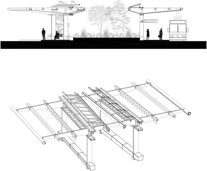 "detail solar panel bus station Tilburg cepezed design studio indiaartndesign"