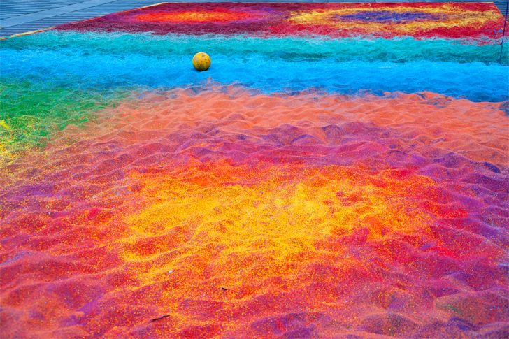 "pitch of coloured sand adam kalinowski indiaartndesign"