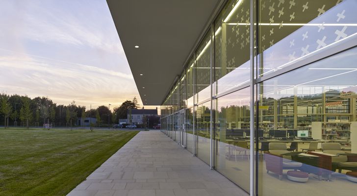 "glass walls bayeux media library serero architects indiaartndesign"