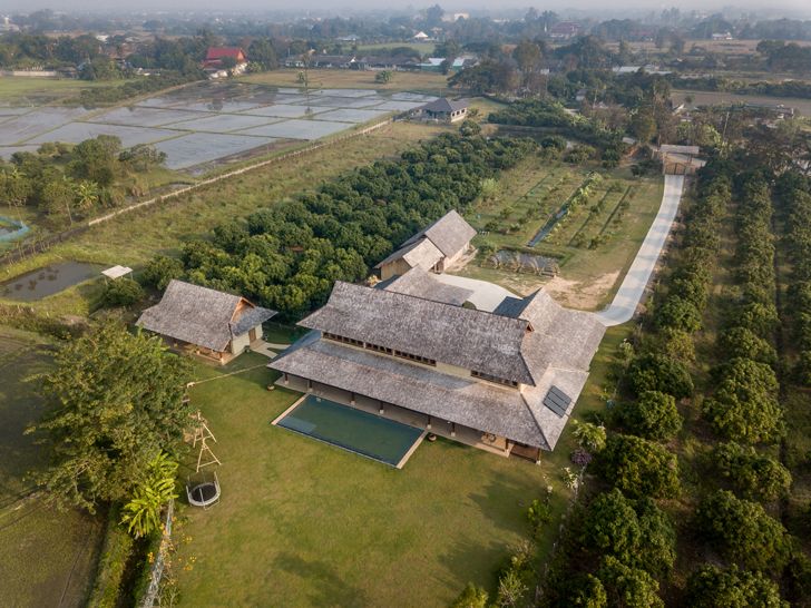 "birds eye view Earth & Wood Villa by Chiangmai Life Architects thailand indiaartndesign"
