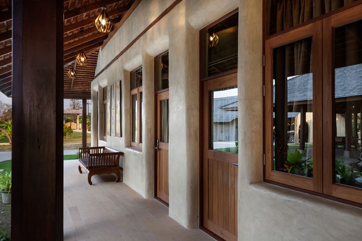 "corridors Earth & Wood Villa by Chiangmai Life Architects thailand indiaartndesign"