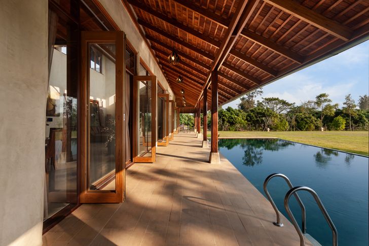"swimming pool Earth & Wood Villa by Chiangmai Life Architects thailand indiaartndesign"