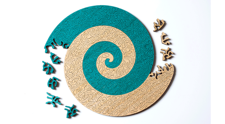 "Spiral Puzzle jigsaw by Nervous System indiaartndesign"