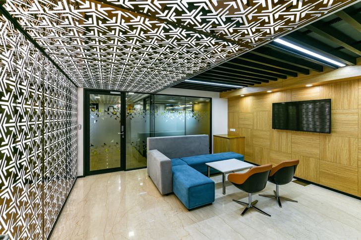"reception lobby Bosch HQ Studio N cube indiaartdesign"