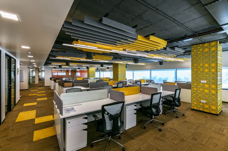 "work stations reception Bosch HQ Studio N cube indiaartdesign"