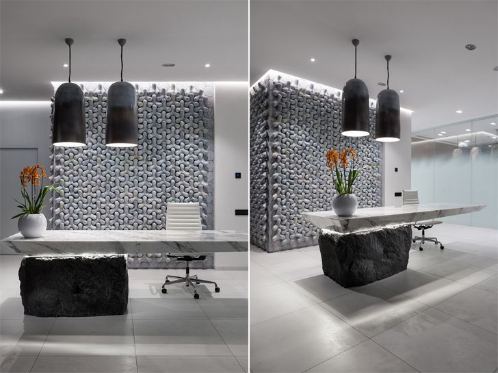 “tetrapod tile backdrop IQ business centre Sergey Makhno architects indiaartndesign”