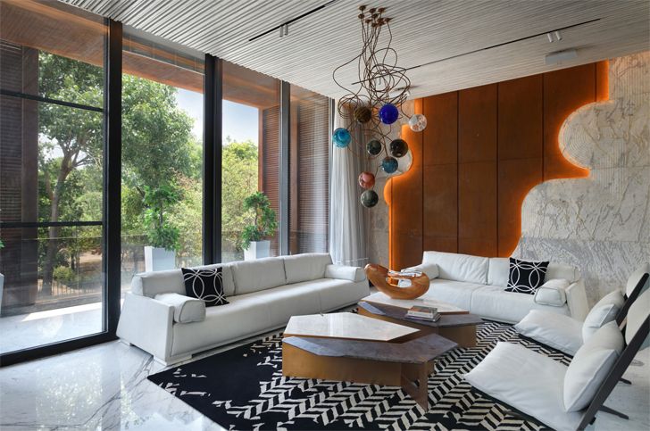 "living room bungalow new delhi atrey and associates indiaartndesign"
